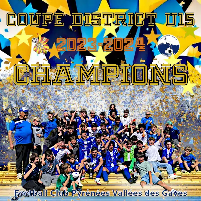 Champion U15 coupe district 2023-2024
